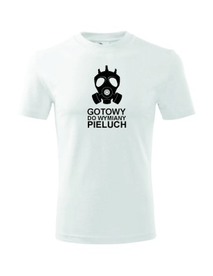 T-shirt męski gotowy do wymiany pieluch - 10 kolorów do wyboru