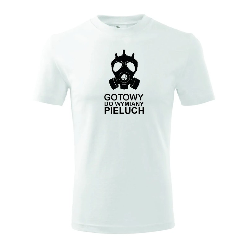 T-shirt męski gotowy do wymiany pieluch - 10 kolorów do wyboru