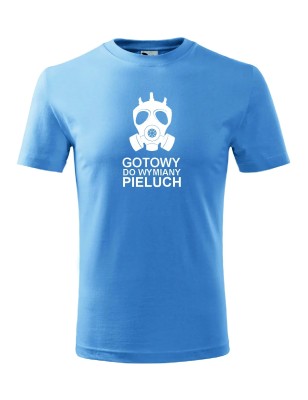 T-shirt męski gotowy do wymiany pieluch - 10 kolorów do wyboru