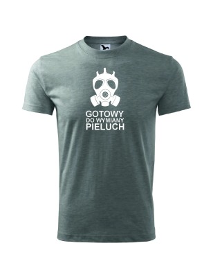 T-shirt męski gotowy do wymiany pieluch - 10 kolorów do wyboru