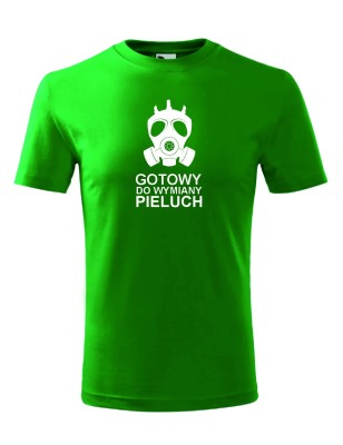 T-shirt męski gotowy do wymiany pieluch - 10 kolorów do wyboru