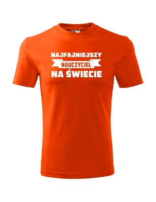 T-shirt męski najfajniejszy nauczyciel na świecie - 10 kolorów do wyboru