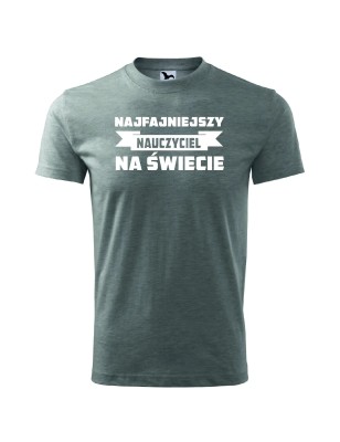 T-shirt męski najfajniejszy nauczyciel na świecie - 10 kolorów do wyboru