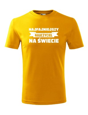 T-shirt męski najfajniejszy nauczyciel na świecie - 10 kolorów do wyboru