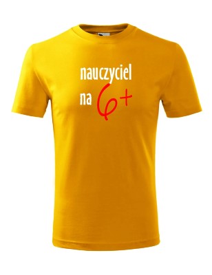 T-shirt męski nauczyciel na 6+ - 10 kolorów do wyboru