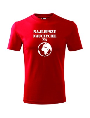 T-shirt męski najlepszy nauczyciel na świecie - 10 kolorów do wyboru