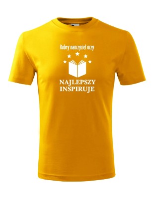 T-shirt męski najlepszy nauczyciel inspiruje - 10 kolorów do wyboru