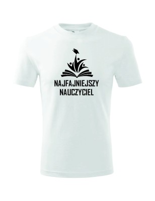 T-shirt męski najfajniejszy nauczyciel - 10 kolorów do wyboru