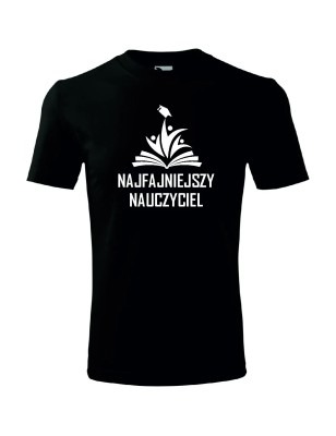 T-shirt męski najfajniejszy nauczyciel - 10 kolorów do wyboru