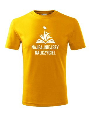 T-shirt męski najfajniejszy nauczyciel - 10 kolorów do wyboru