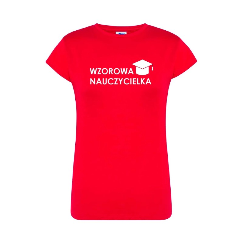 T-shirt damski wzorowa nauczycielka - 10 kolorów do wyboru