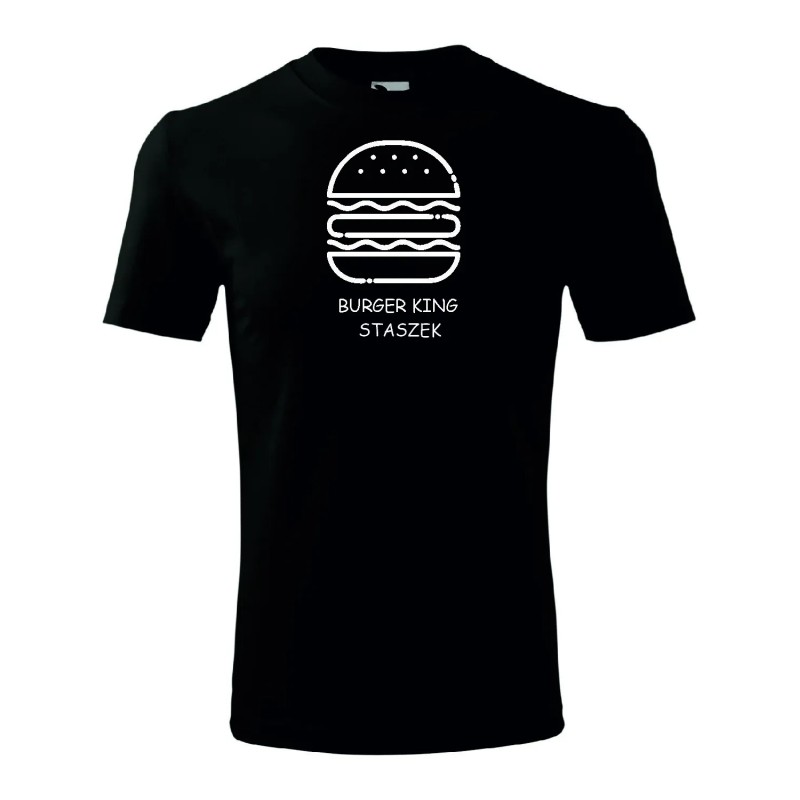 T-shirt męski burger king + imię - 10 kolorów do wyboru