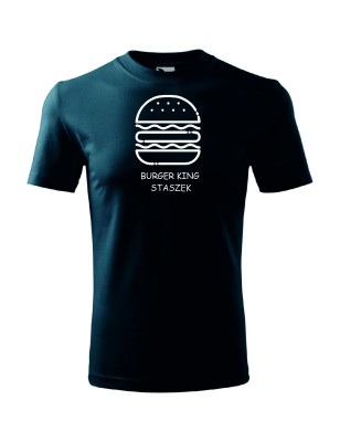 T-shirt męski burger king + imię - 10 kolorów do wyboru