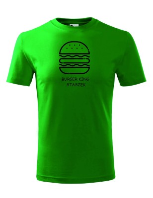 T-shirt męski burger king + imię - 10 kolorów do wyboru