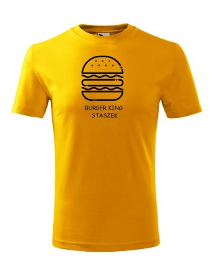 T-shirt męski burger king + imię - 10 kolorów do wyboru