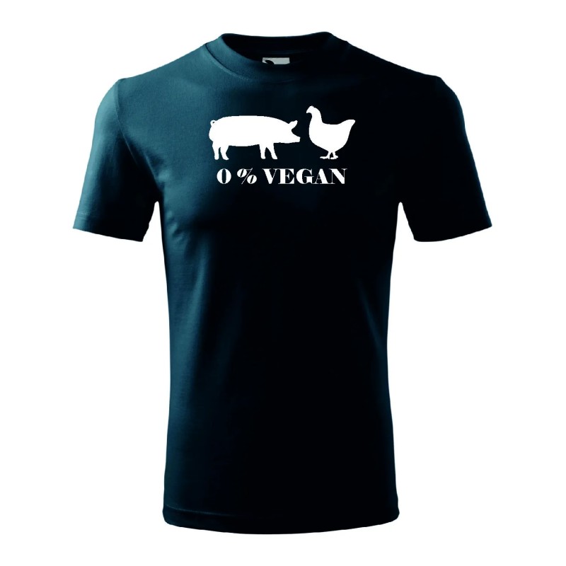 T-shirt męski 0% vegan - 10 kolorów do wyboru