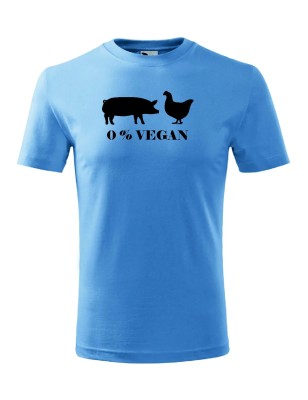 T-shirt męski 0% vegan - 10 kolorów do wyboru