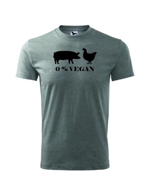 T-shirt męski 0% vegan - 10 kolorów do wyboru