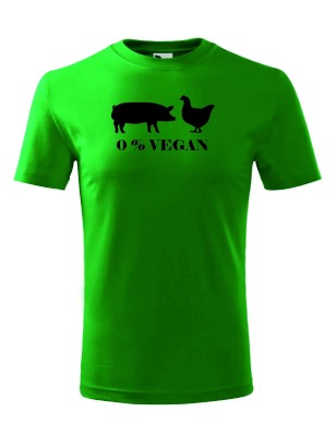 T-shirt męski 0% vegan - 10 kolorów do wyboru