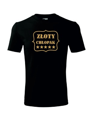 T-shirt męski złoty chłopak - 10 kolorów do wyboru