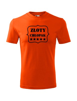 T-shirt męski złoty chłopak - 10 kolorów do wyboru