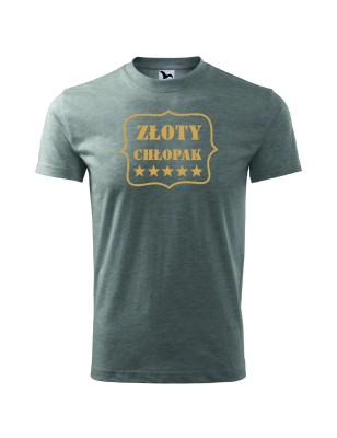 T-shirt męski złoty chłopak - 10 kolorów do wyboru