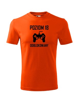 T-Shirt męski Poziom 18 - 10 kolorów do wyboru