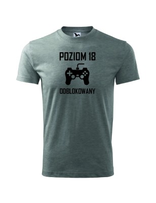 T-Shirt męski Poziom 18 - 10 kolorów do wyboru