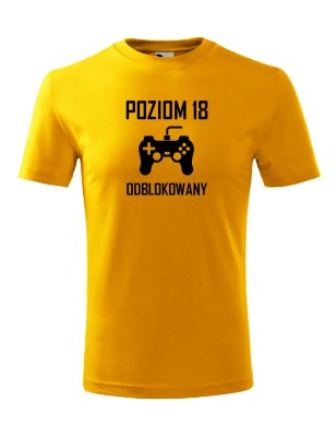 T-Shirt męski Poziom 18 - 10 kolorów do wyboru