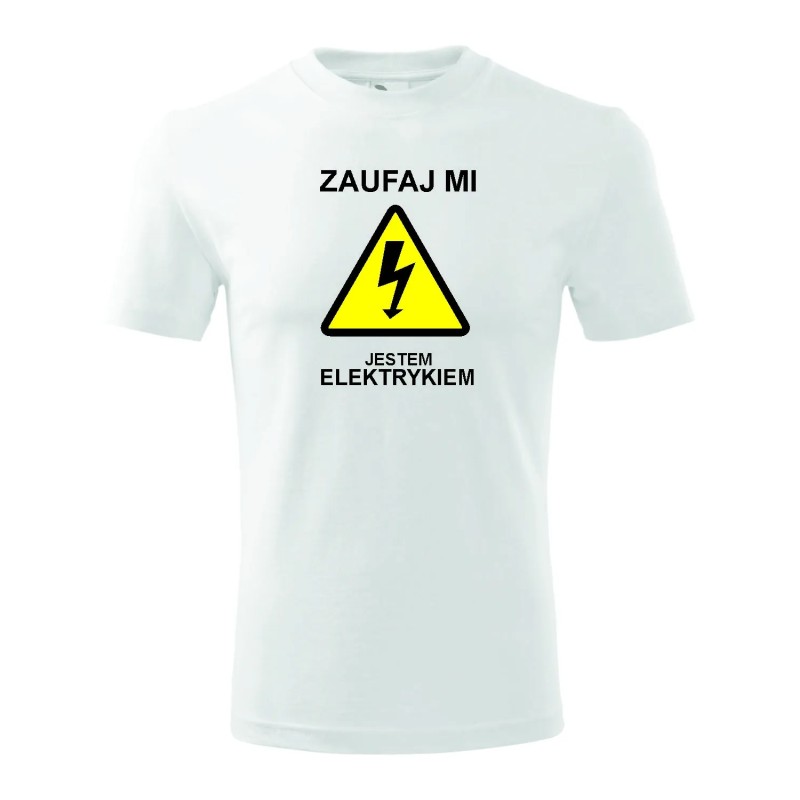 T-shirt męski zaufaj mi jestem elektrykiem - 10 kolorów do wyboru