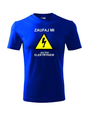 T-shirt męski zaufaj mi jestem elektrykiem - 10 kolorów do wyboru