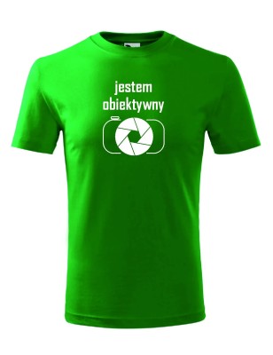 T-shirt męski jestem obiektywny - 10 kolorów do wyboru