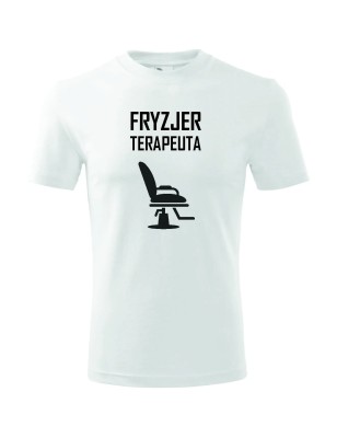 T-shirt męski fryzjer terapeuta - 10 kolorów do wyboru