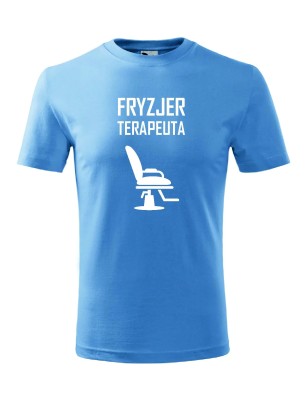 T-shirt męski fryzjer terapeuta - 10 kolorów do wyboru