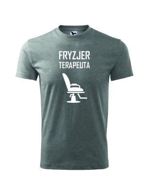 T-shirt męski fryzjer terapeuta - 10 kolorów do wyboru