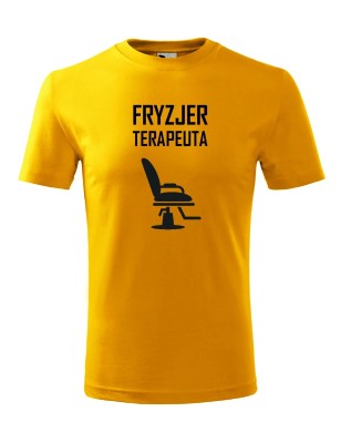 T-shirt męski fryzjer terapeuta - 10 kolorów do wyboru