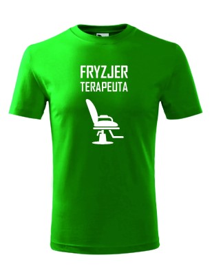 T-shirt męski fryzjer terapeuta - 10 kolorów do wyboru