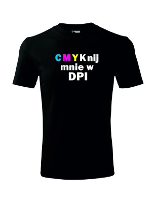 T-shirt męski CMYKnij mnie w DPI - 10 kolorów do wyboru