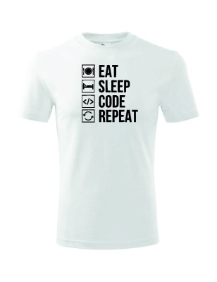 T-shirt męski eat sleep code repeat - 10 kolorów do wyboru