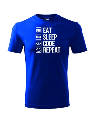 T-shirt męski eat sleep code repeat - 10 kolorów do wyboru