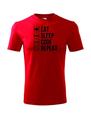 T-shirt męski eat sleep code repeat - 10 kolorów do wyboru