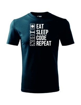 T-shirt męski eat sleep code repeat - 10 kolorów do wyboru