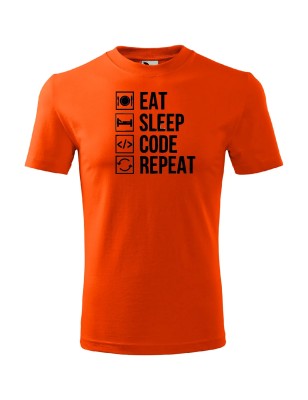 T-shirt męski eat sleep code repeat - 10 kolorów do wyboru