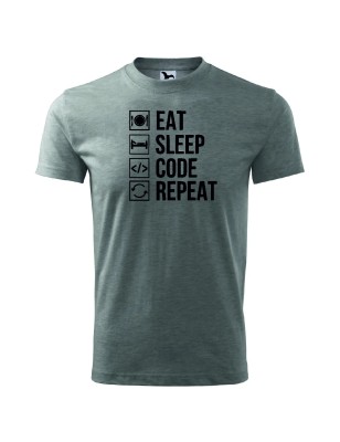 T-shirt męski eat sleep code repeat - 10 kolorów do wyboru