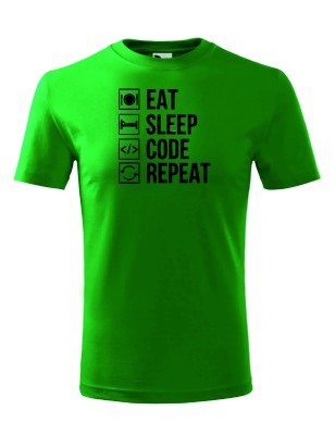 T-shirt męski eat sleep code repeat - 10 kolorów do wyboru