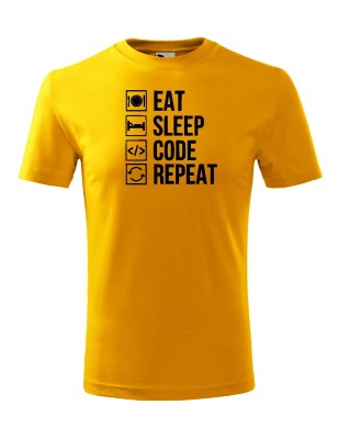 T-shirt męski eat sleep code repeat - 10 kolorów do wyboru