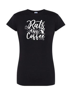 T-shirt damski rats and coffee - 10 kolorów do wyboru