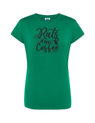 T-shirt damski rats and coffee - 10 kolorów do wyboru