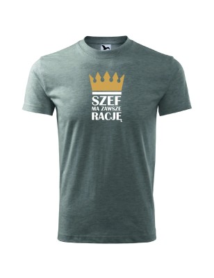 T-shirt męski szef ma zawsze rację - 10 kolorów do wyboru