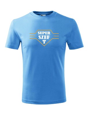 T-shirt męski super szef- 10 kolorów do wyboru